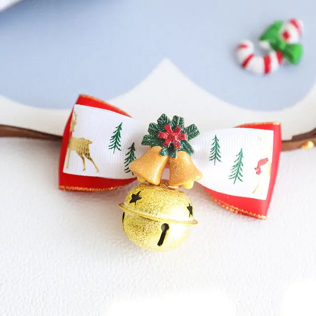 Christmas Pet Collar Bow Tie